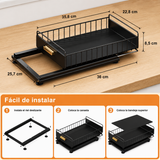 Moonval Pull-Out Cabinet Organizer, Sliding Under Sink Storage Rack for Kitchen & Bathroom