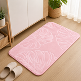 Moonval Absorbent Bath Mat, Leaf-Shaped Quick-Dry Non-Slip Rug for Bathroom, Kitchen & Entryway