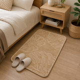 Moonval Absorbent Bath Mat, Leaf-Shaped Quick-Dry Non-Slip Rug for Bathroom, Kitchen & Entryway