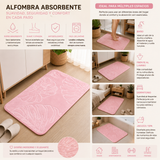 Moonval Absorbent Bath Mat, Leaf-Shaped Quick-Dry Non-Slip Rug for Bathroom, Kitchen & Entryway