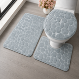 Moonval 3-Piece Bathroom Rug Set, Ultra-Soft Absorbent Non-Slip Mats for Shower, Toilet & Vanity