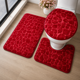 Moonval 3-Piece Bathroom Rug Set, Ultra-Soft Absorbent Non-Slip Mats for Shower, Toilet & Vanity