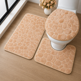 Moonval 3-Piece Bathroom Rug Set, Ultra-Soft Absorbent Non-Slip Mats for Shower, Toilet & Vanity