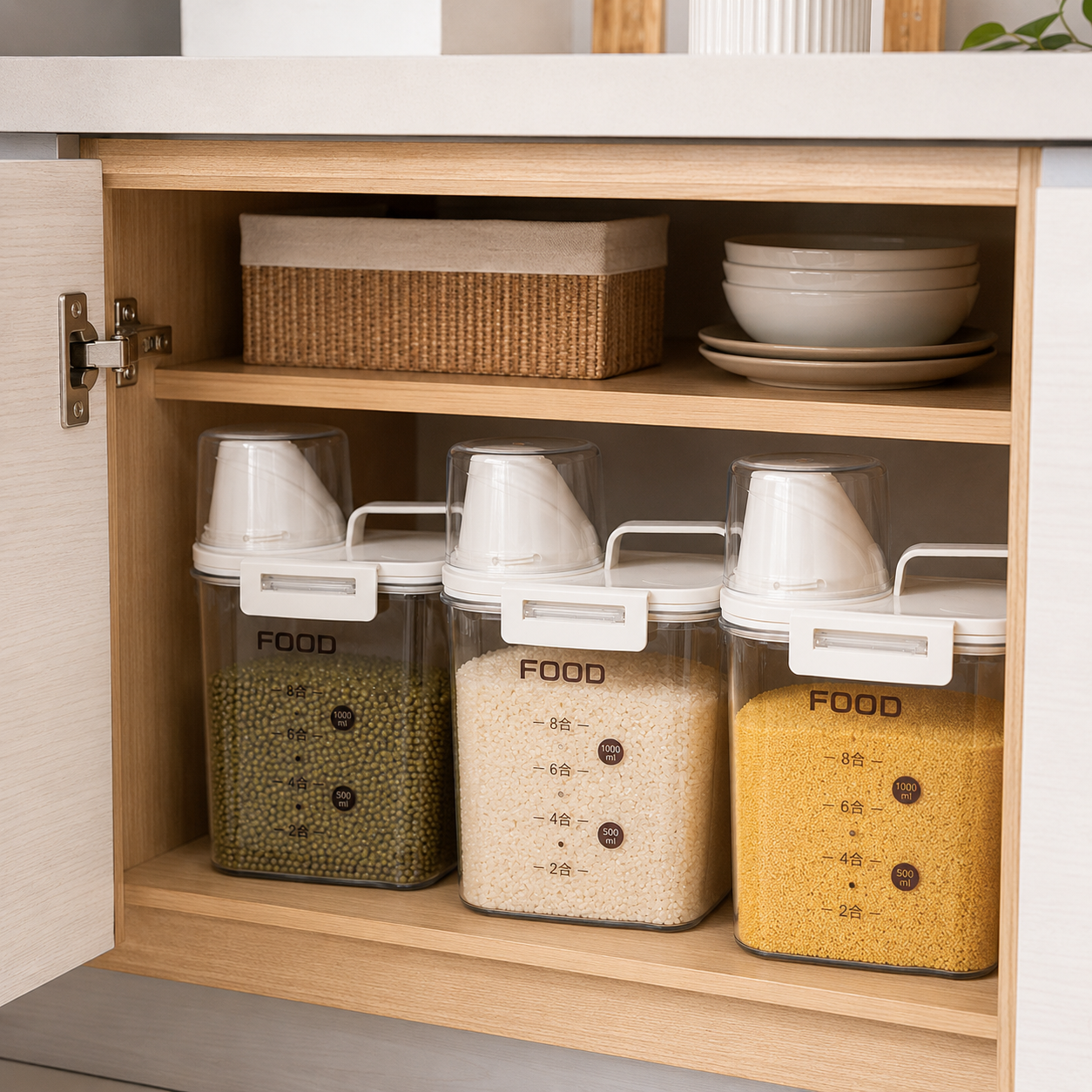 Moonval 1600ml Food Storage Container, Airtight Kitchen Storage Box for Dry Food & Meal Prep