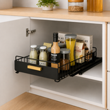 Moonval Pull-Out Cabinet Organizer, Sliding Under Sink Storage Rack for Kitchen & Bathroom
