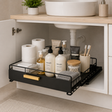 Moonval Pull-Out Cabinet Organizer, Sliding Under Sink Storage Rack for Kitchen & Bathroom