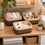 Moonval 3-Piece Storage Basket Set, Woven Organizer Bins for Shelves, Closets, Nursery & Home Storage
