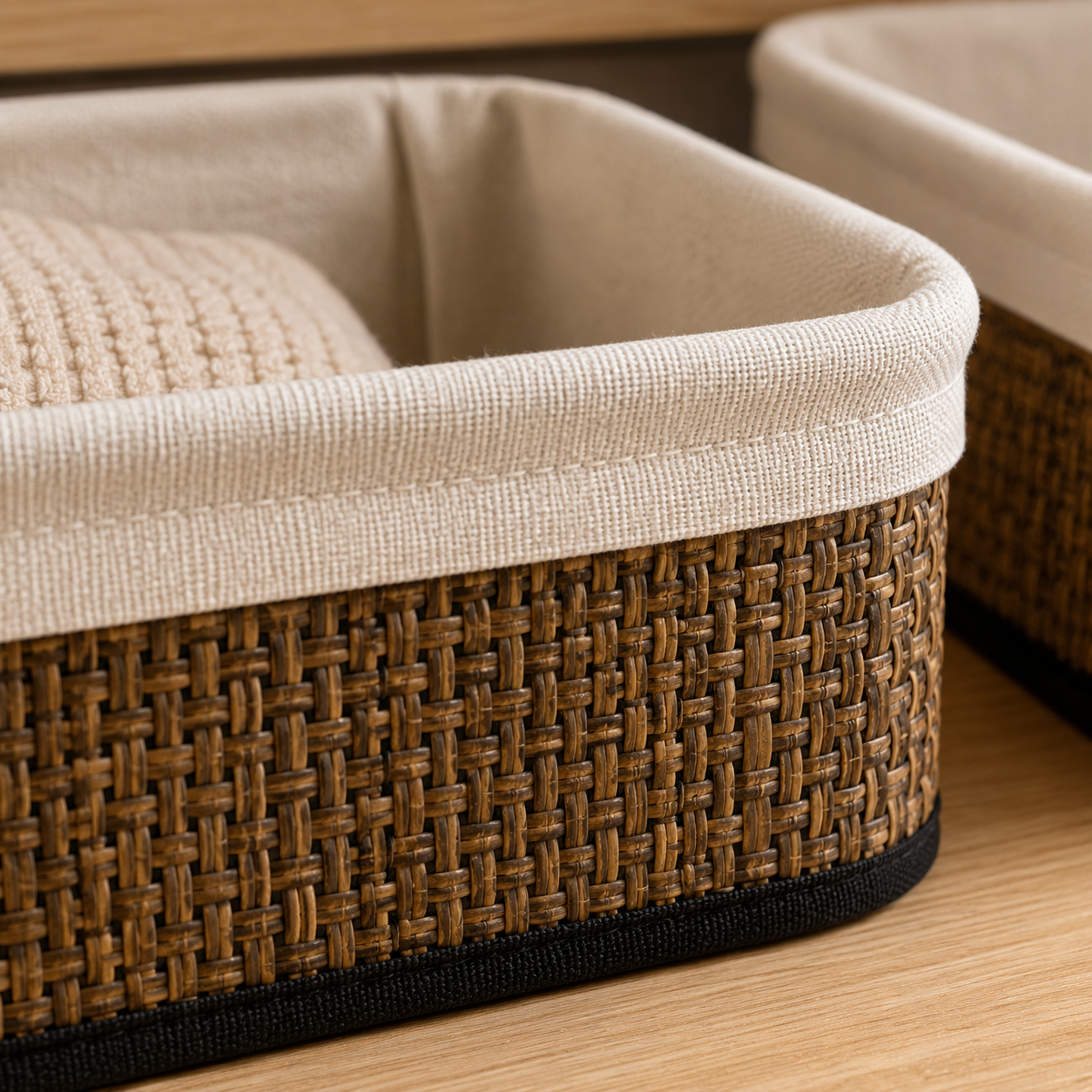 Moonval 3-Piece Storage Basket Set, Woven Organizer Bins for Shelves, Closets, Nursery & Home Storage
