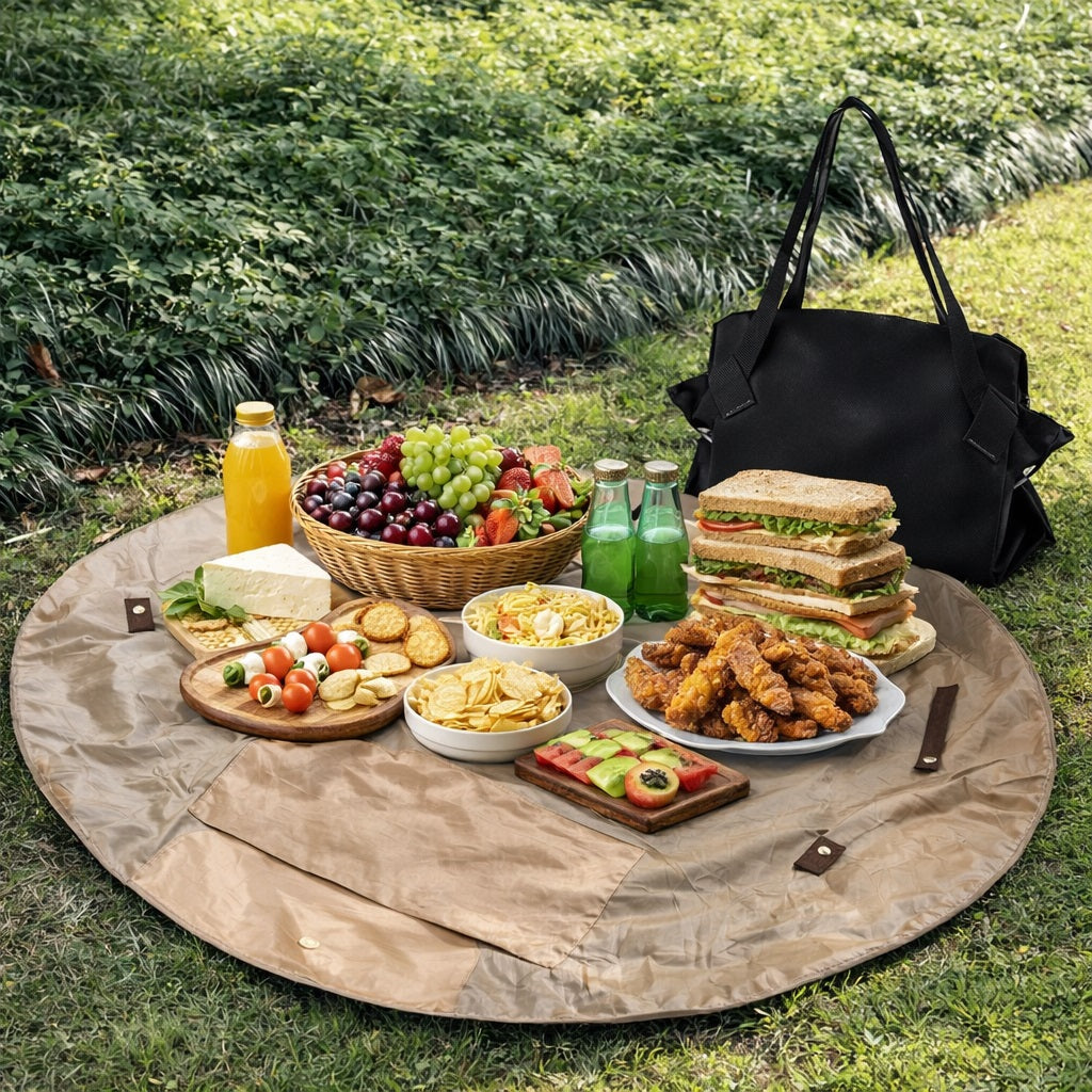 Moonval 2-in-1 Convertible Picnic Blanket Bag, Foldable Waterproof Outdoor Tote Mat