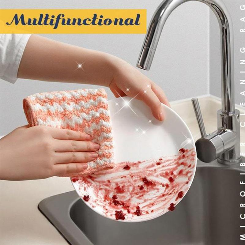 Moonval Microfiber Cleaning Cloths, Reusable Absorbent Kitchen Dish & Surface Towels