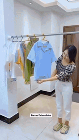 Moonval Adjustable Tension Rod, Heavy-Duty Expandable Shower Curtain & Clothes Hanging Rod