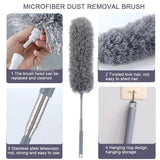 Moonval Microfiber Feather Duster, 100-Inch Extendable Pole with Bendable Head