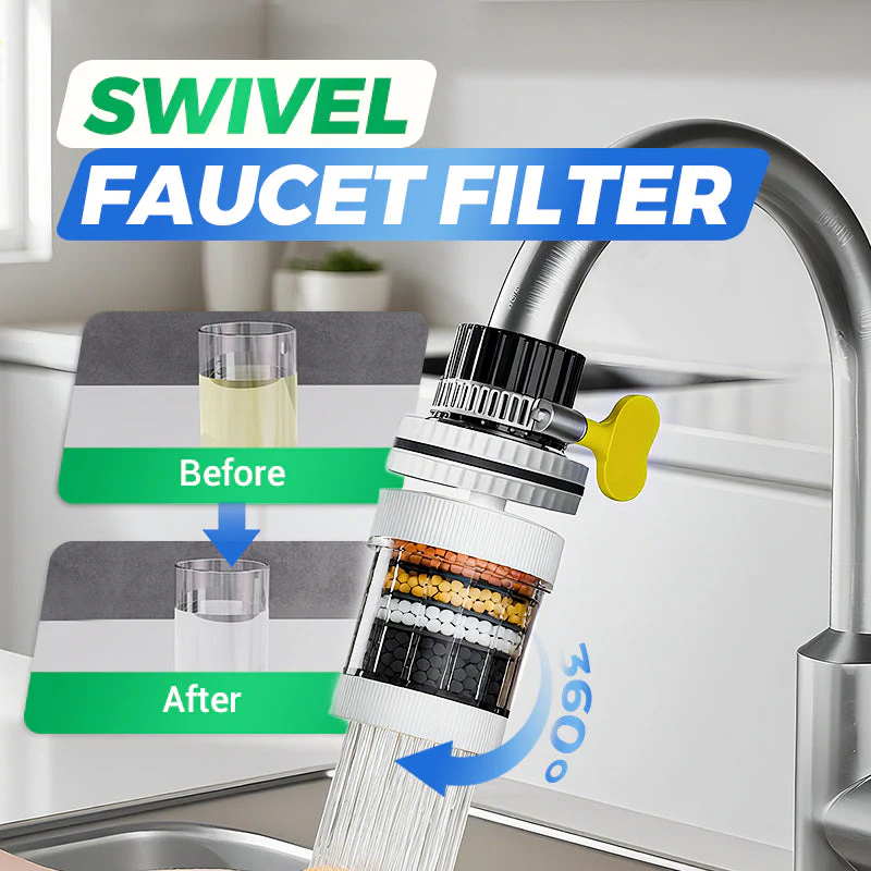 Moonval Faucet Water Filter, Tap Purifier Attachment for Cleaner Water & Kitchen Bathroom Faucets