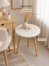 Moonval Modern Round Side Table, Wooden Accent End Table for Living Room, Bedroom & Office