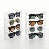 Moonval Acrylic Eyeglass Case, Clear Protective Storage Box for Glasses & Sunglasses