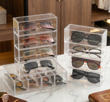 Moonval Acrylic Eyeglass Case, Clear Protective Storage Box for Glasses & Sunglasses