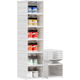 Moonval X-Large Shoe Storage Boxes, 6-Pack Stackable Foldable Organizer with Clear Doors