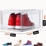 Moonval Clear Shoe Storage Boxes, 6-Pack Stackable Sneaker Organizer with Magnetic Door