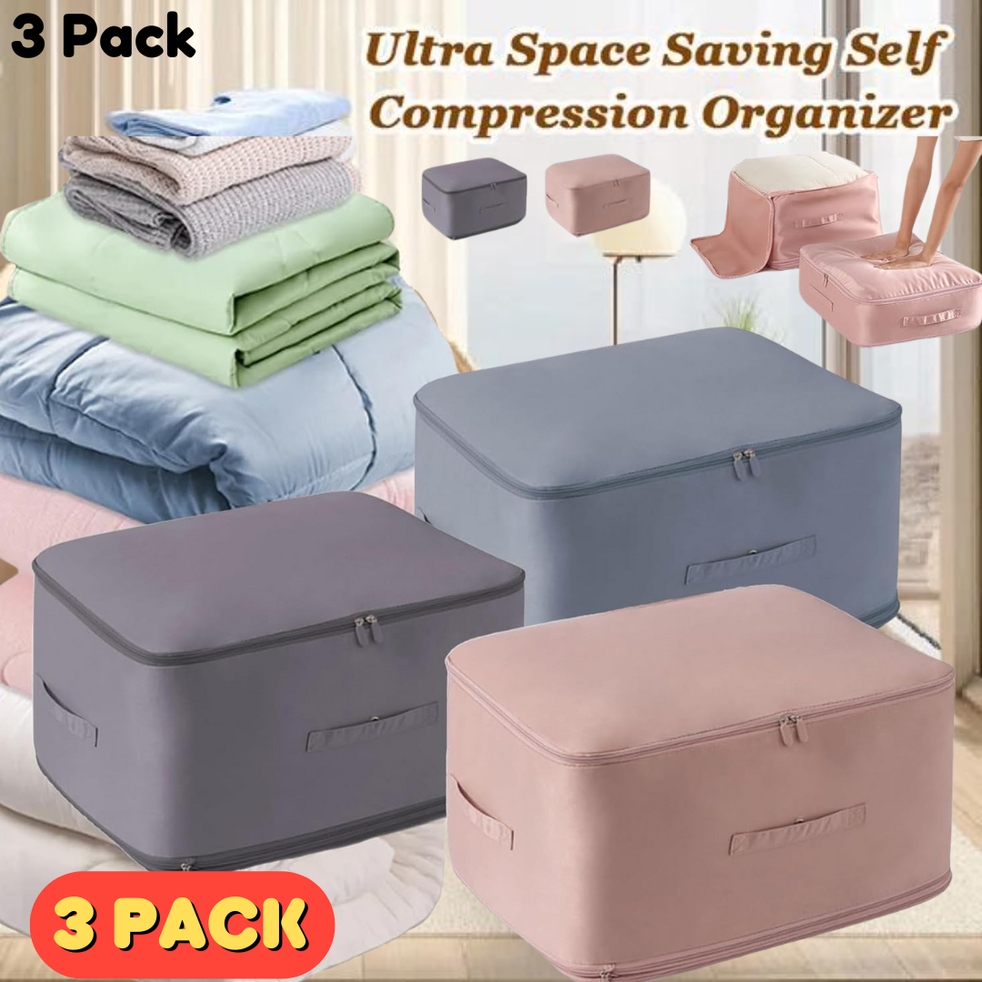 Moonval Self-Compression Storage Organizer, Ultra Space-Saving Clothes Storage Bag for Travel & Home