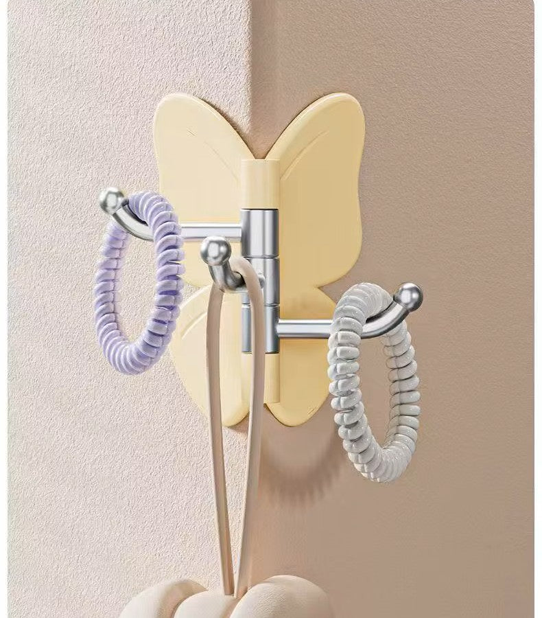 Moonval Butterfly Wall Hanger, Rotating Hooks for Keys, Towels, Clothes and Bags