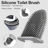 Moonval Silicone Toilet Brush Set, 2-in-1 Wall-Mounted Toilet Brush with Quick-Dry Holder