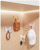 Moonval Butterfly Wall Hanger, Rotating Hooks for Keys, Towels, Clothes and Bags