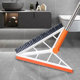 Moonval 2-in-1 Silicone Broom Sweeper with Rubber Squeegee, Multi-Surface Floor Cleaner