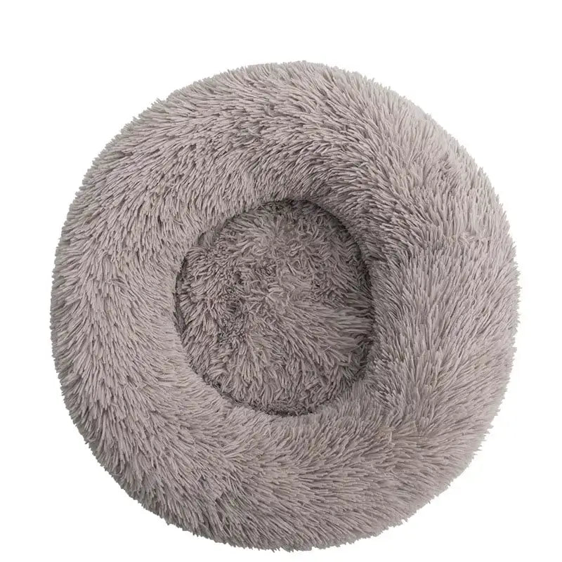 Moonval Calming Pet Bed, 60cm Plush Donut Dog & Cat Bed for Cozy Comfort
