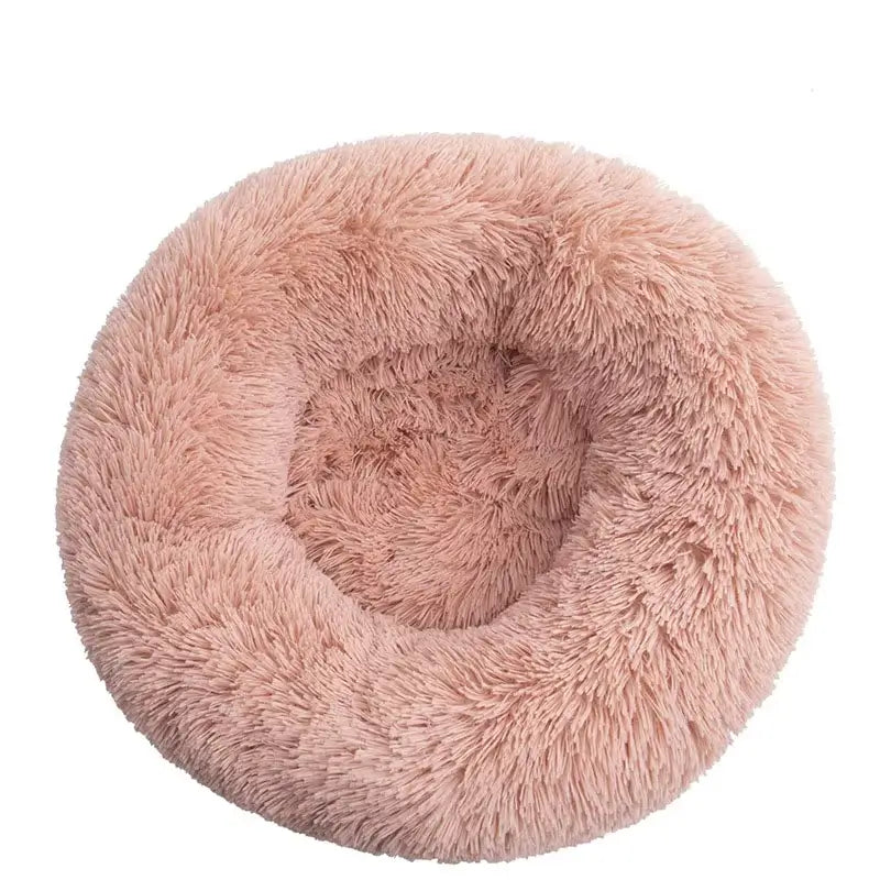 Moonval Calming Pet Bed, 60cm Plush Donut Dog & Cat Bed for Cozy Comfort