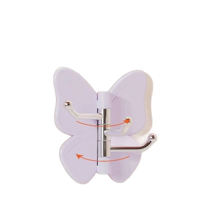Moonval Butterfly Wall Hanger, Rotating Hooks for Keys, Towels, Clothes and Bags