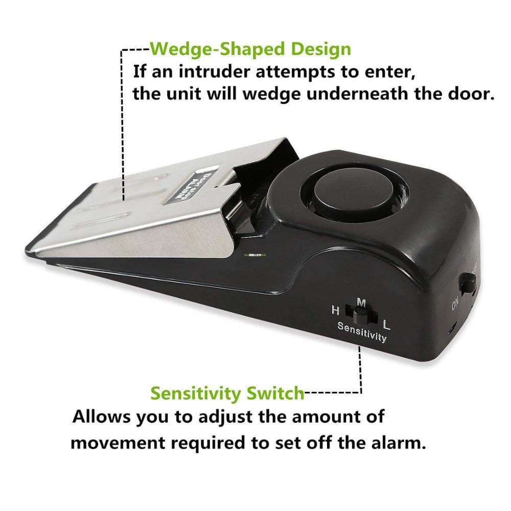 Moonval Door Stop Alarm, Portable Anti-Theft Security Door Alarm with Adjustable Sensitivity for Home & Travel