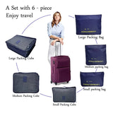 Moonval Travel Packing Cubes, 6-Piece Luggage Organizer Set for Clothes, Shoes & Travel Essentials