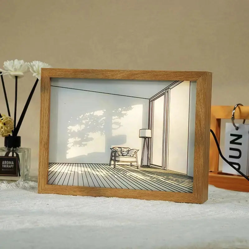 Moonval LED Light Art Frame, Aesthetic Illuminated Picture Frame for Bedroom, Living Room & Desk Decor