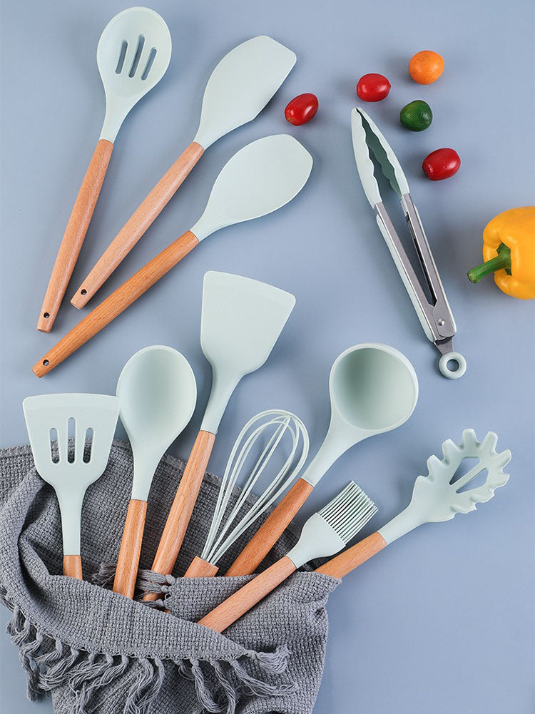 Moonval 13-Piece Silicone Kitchen Utensil Set, Heat Resistant Non-Stick Cooking Tools
