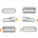 Moonval Collapsible Dish Drying Rack, Premium Silicone Foldable Drainer for Kitchen Counter & Sink