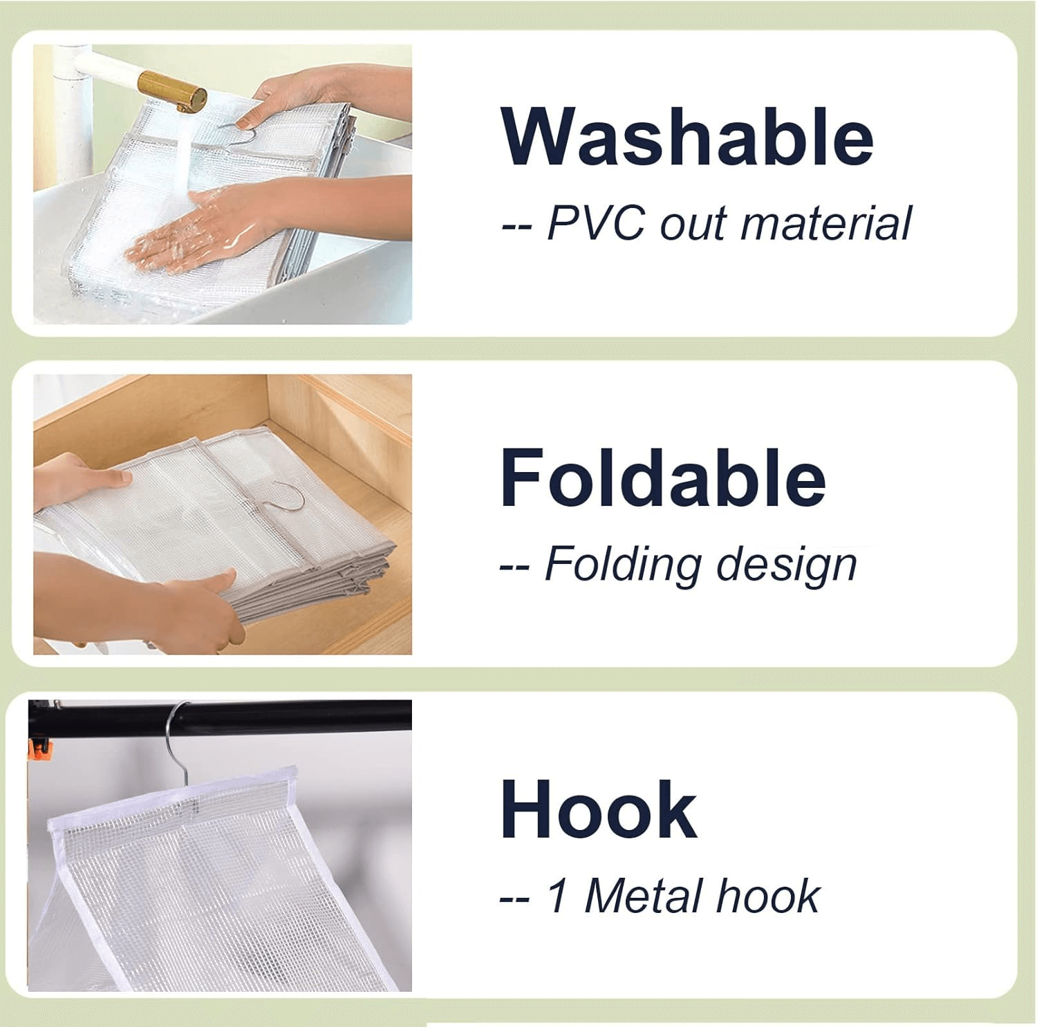 Moonval Hanging Closet Organizer, 7-Shelf Space-Saving Storage for Clothes, Sweaters & Towels