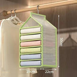 Moonval Hanging Closet Organizer, 7-Shelf Space-Saving Storage for Clothes, Sweaters & Towels