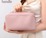 Moonval Makeup Travel Bag, Portable Cosmetic Organizer with Spacious Compartments & Carry Handle