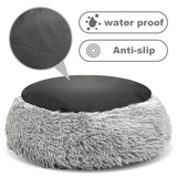 Moonval Calming Pet Bed, 60cm Plush Donut Dog & Cat Bed for Cozy Comfort