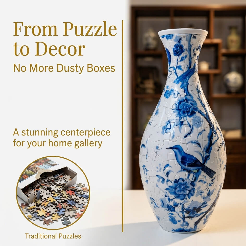 Moonval 3D Puzzle Vase, DIY Flower Vase Building Kit for Home Décor & Creative Display