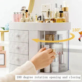 Moonval 4-Tier Acrylic Vanity Organizer, Multifunction Makeup & Skincare Storage Rack for Countertops