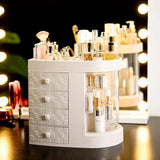 Moonval 4-Tier Acrylic Vanity Organizer, Multifunction Makeup & Skincare Storage Rack for Countertops