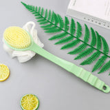 Moonval 2-in-1 Loofah Brush, Long Handle Bath Brush & Exfoliating Shower Scrubber