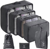 Moonval 7-Piece Travel Packing Cubes Set, Luggage Organizer Bags with Mesh & Shoe Bag