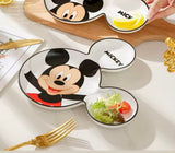 Moonval Ceramic Serving Plate, Mickey Mouse Shaped Snack, Dessert & Kids Dinner Plate