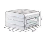 Moonval Double Layer Egg Organizer, Stackable Refrigerator Egg Storage Drawer, Space-Saving