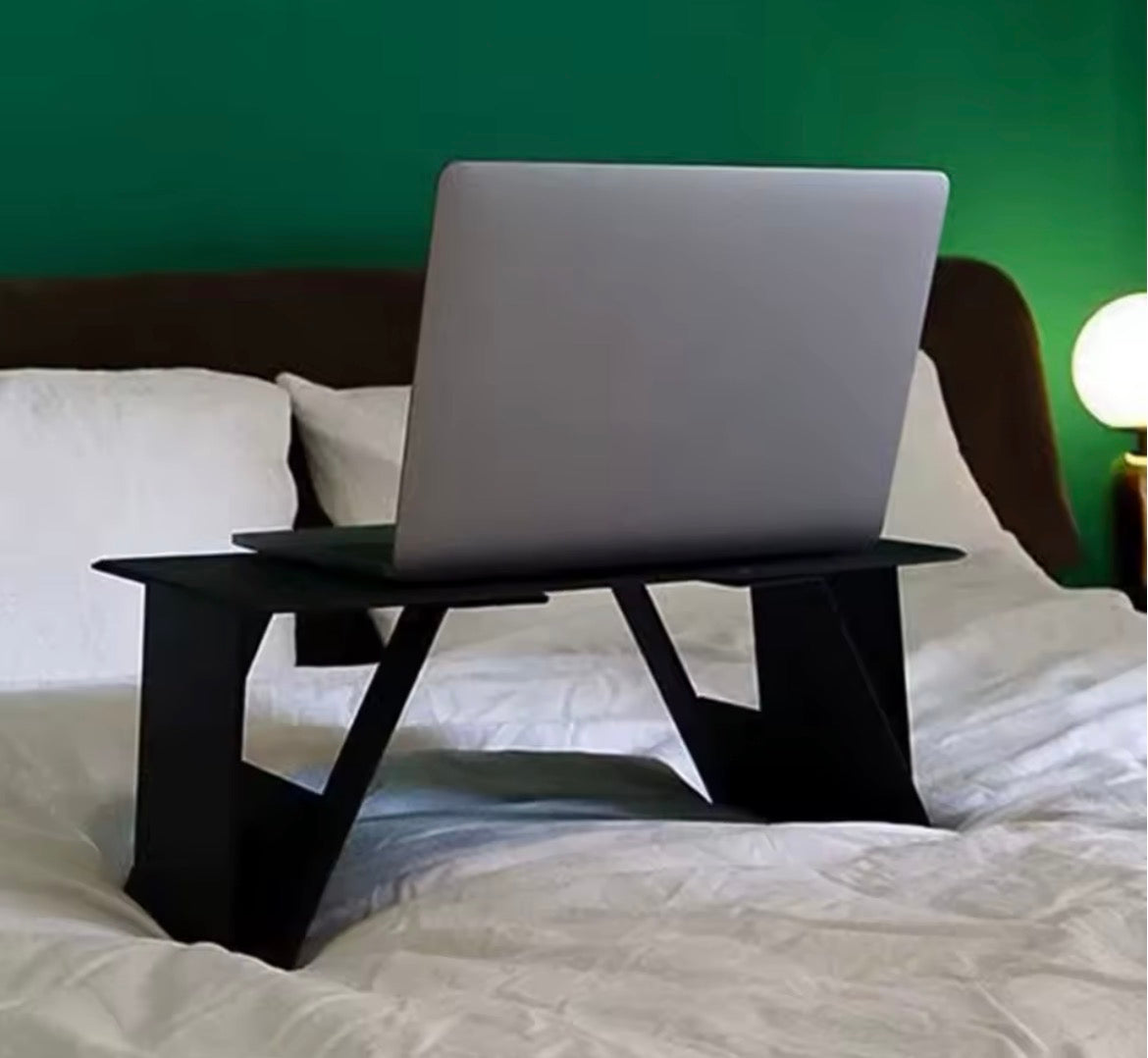 Moonval Foldable Laptop Desk, Portable Bed Tray Table with Magnetic Folding Legs