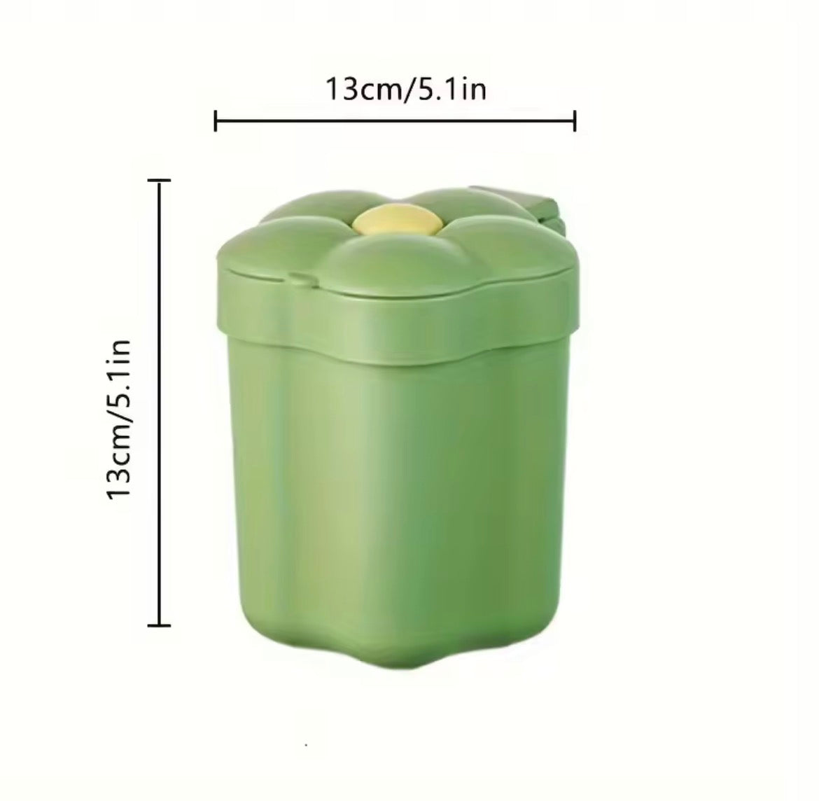 Moonval Flower Desktop Trash Bin, Cute Flip-Top Mini Waste Basket for Desk & Vanity