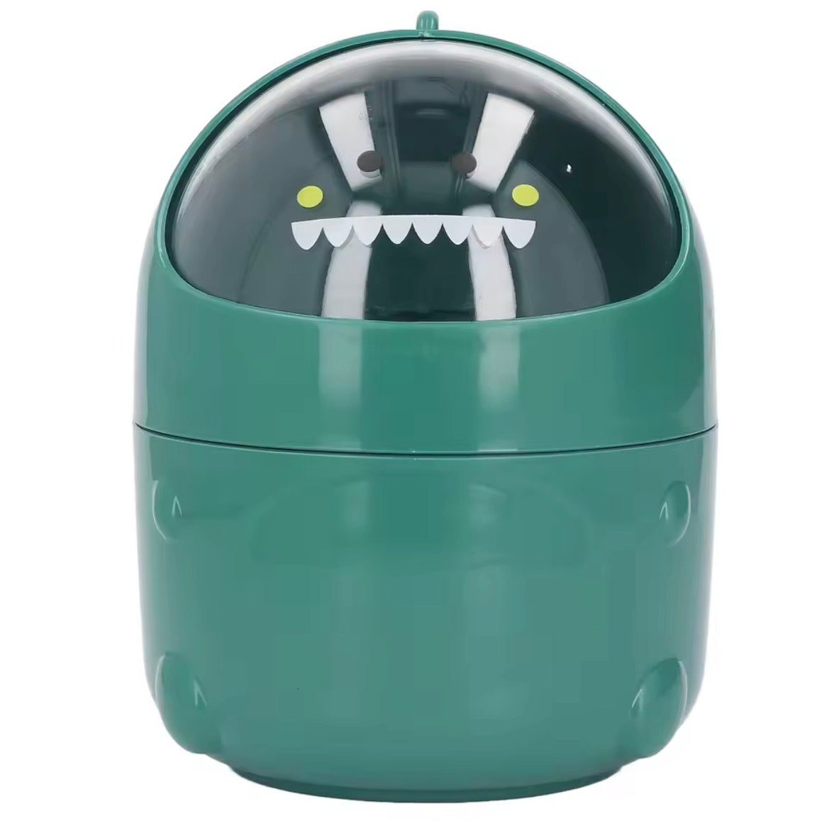 Moonval Mini Desktop Trash Bin, Cute Dinosaur Flip-Top Waste Basket for Office & Vanity
