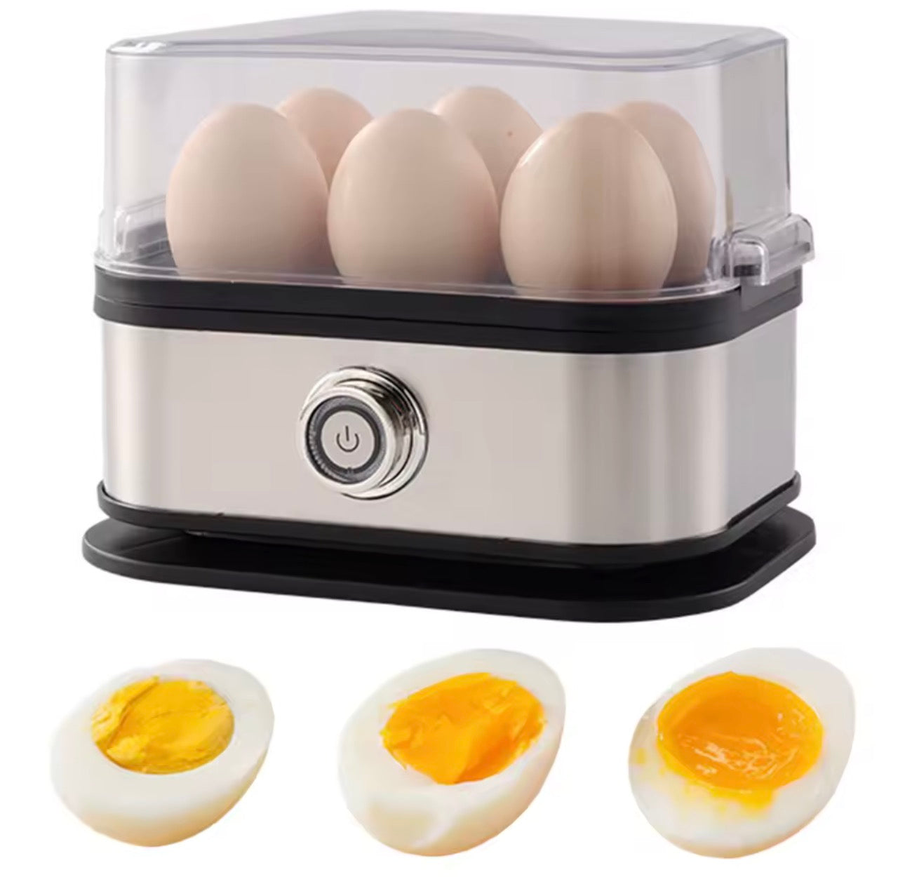 Moonval Electric Egg Cooker, 6-Egg Rapid Boiler with Auto Shut-Off & Measuring Cup